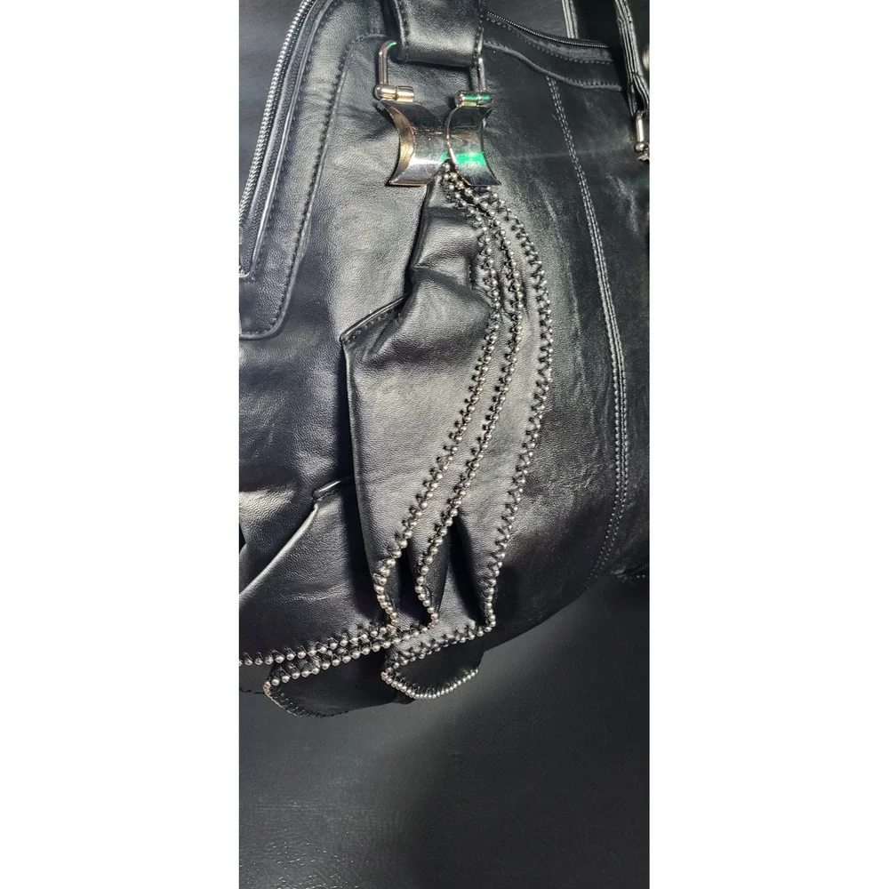 Vintage Y2K Mellow World Faux Black Leather Soho Hobo Handbag Shoulder Bag